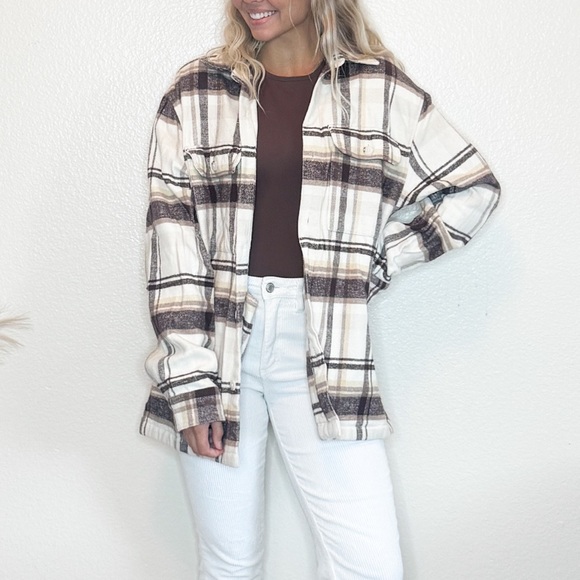 Abercrombie&Fitch Vintage Soft Flannel Plaid White/Black Casual Shirt Small - Picture 1 of 7